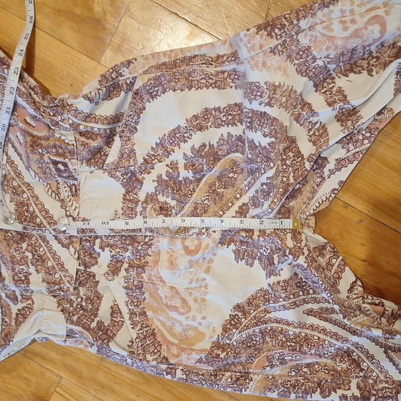 Free People Marci Paisley Printed Cotton Jumpsuit Size XS - Picture 9 of 14